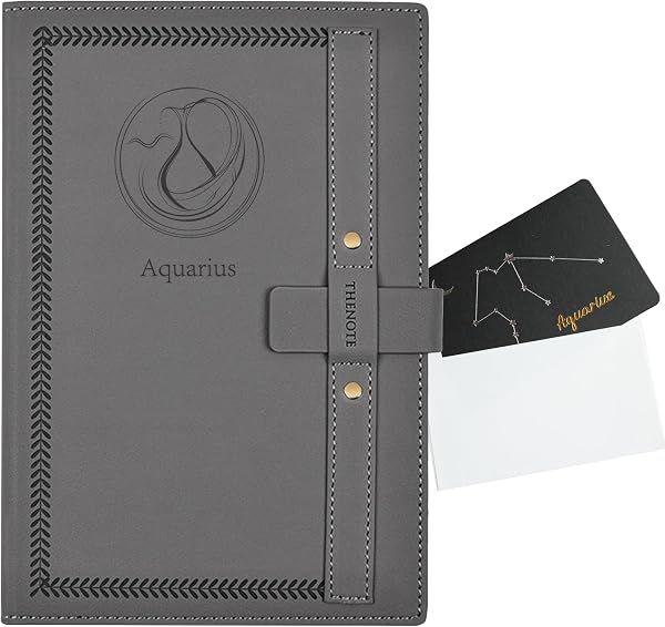 Aquarius zodiac gift — Aquarius constellation journal, A5 hardcover notebook with greeting card