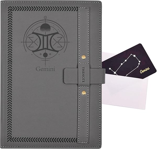Gemini zodiac gift — Gemini constellation journal, A5 hardcover notebook with greeting card