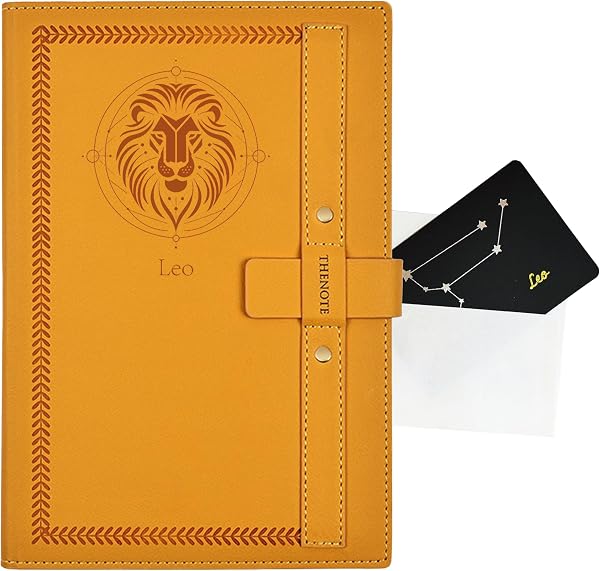 Leo zodiac gift — Leo constellation journal, A5 hardcover notebook with greeting card