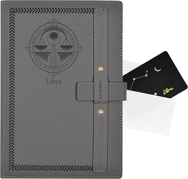 Libra zodiac gift — Libra constellation journal, A5 hardcover notebook with greeting card
