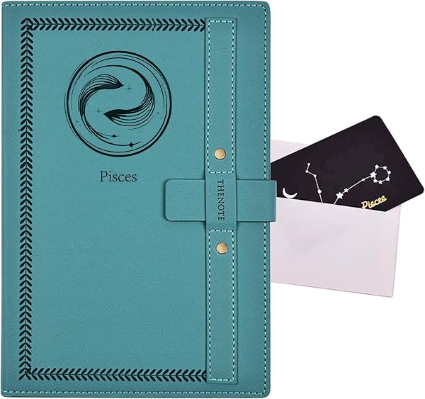 Pisces zodiac gift — Pisces constellation journal, A5 hardcover notebook with greeting card